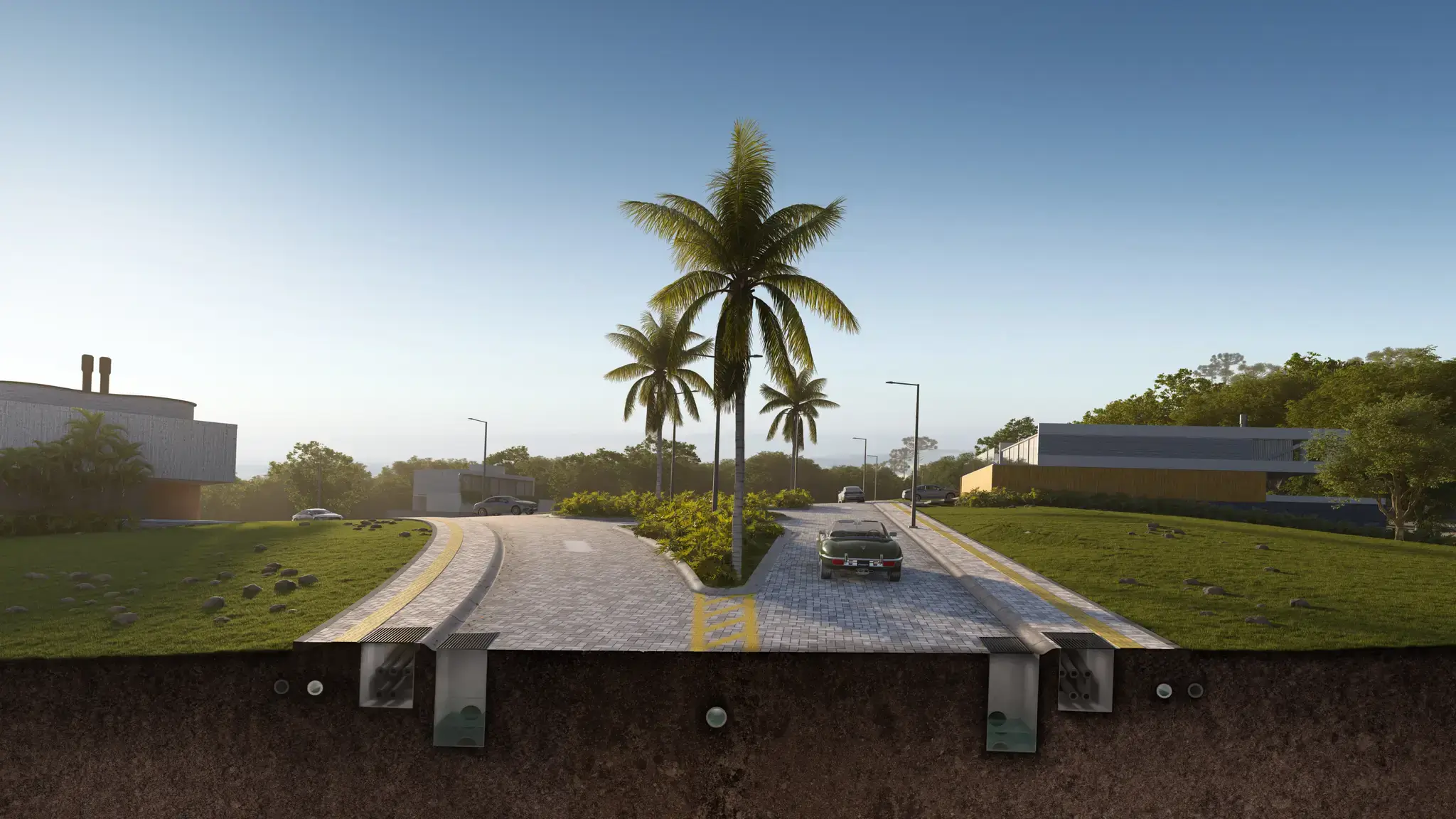 ilustração instalações subterrâneas